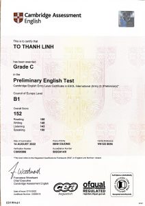 Làm chứng chỉ PET theo Form Cambridge