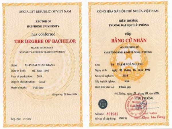Làm Bằng Đại Học Hải Phòng Phôi Thật Không Cần Thi Đại Học