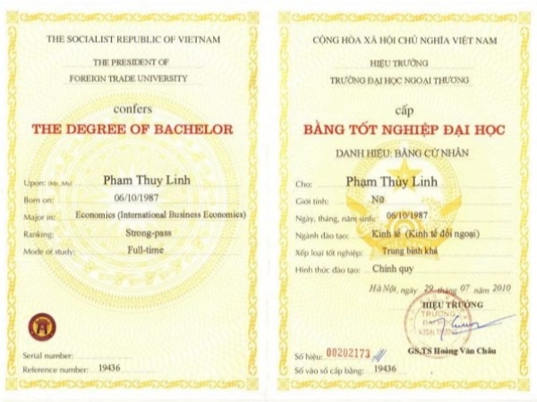 Làm Bằng Đại Học Ngoại Thương Chuẩn Mẫu Phôi 2024