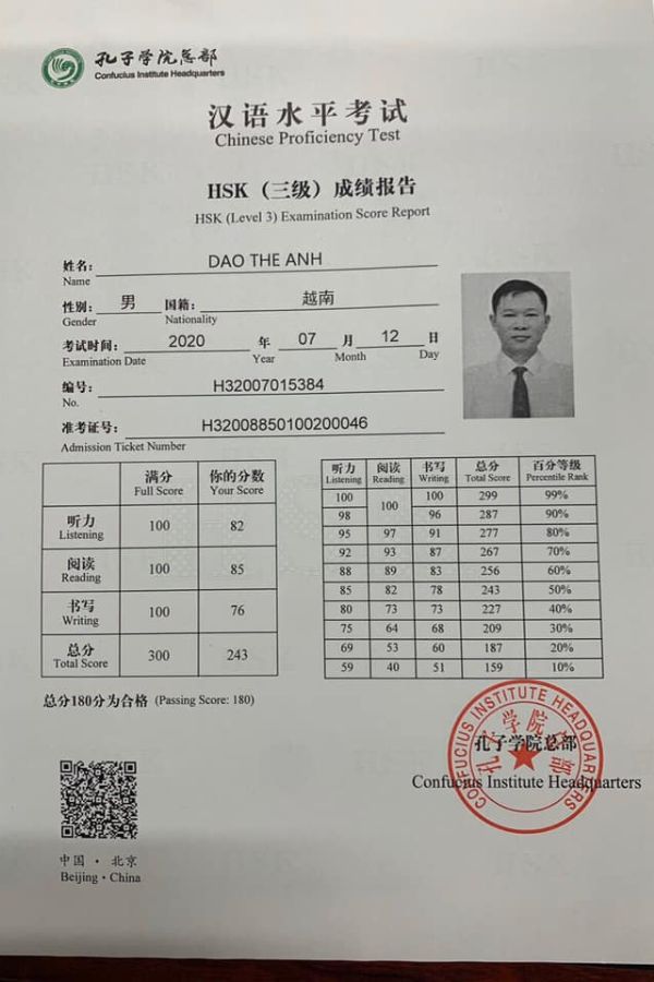 Làm Chứng Chỉ HSK Chuẩn Phôi Quốc Tế Không Cần Thi