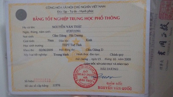 Bảng giá làm bằng cấp 3 tại Hải Dương ra sao
