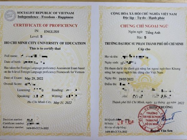 Làm chứng chỉ tiếng Anh lấy ngay không cần thi