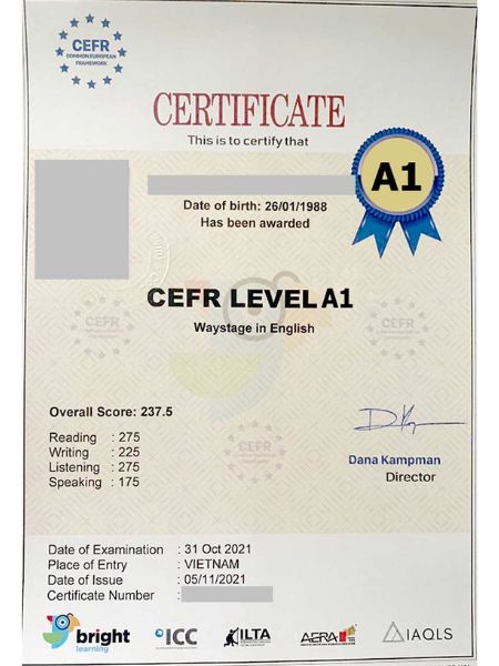 Làm chứng chỉ tiếng Anh lấy ngay không cần thi