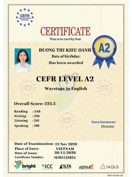 Làm chứng chỉ tiếng Anh lấy ngay không cần thi