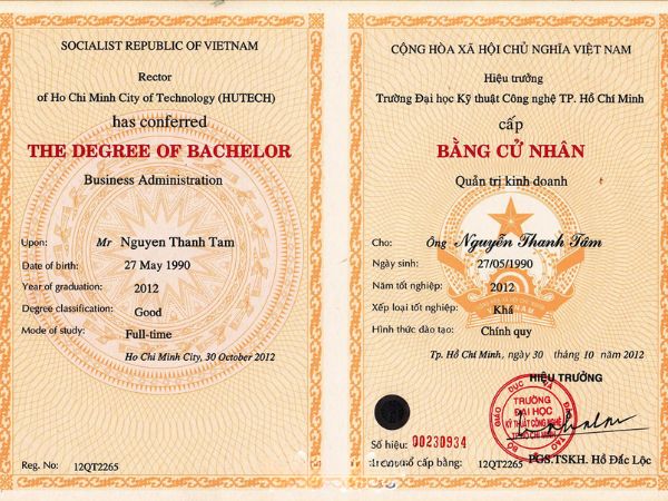 Thế nào là 1 đơn làm bằng đại học Hutech uy tín?