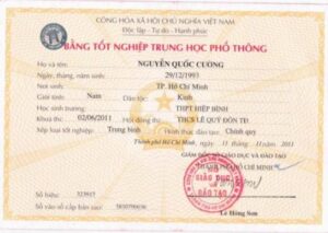 Làm Bằng Cấp 3 Phôi Thật Có Học Bạ Giá Chỉ Từ 1 Triệu