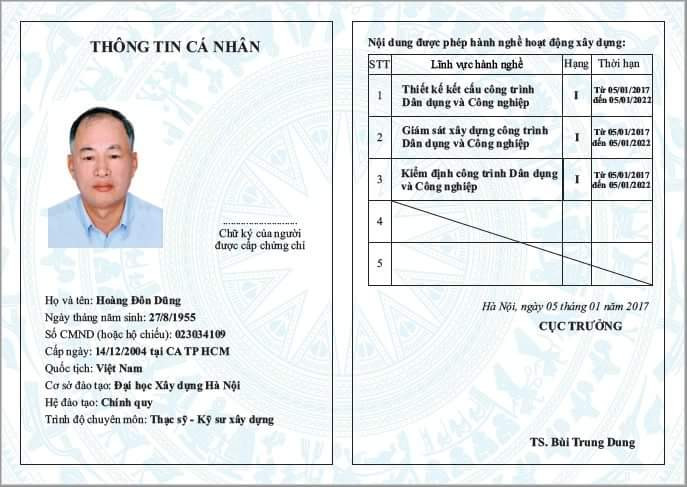 Chứng Chỉ Hành Nghề Xây Dựng